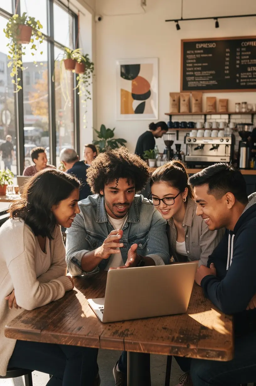 A person using a laptop with simplified software interface icons, representing easy tech solutions for everyday users in Canada.