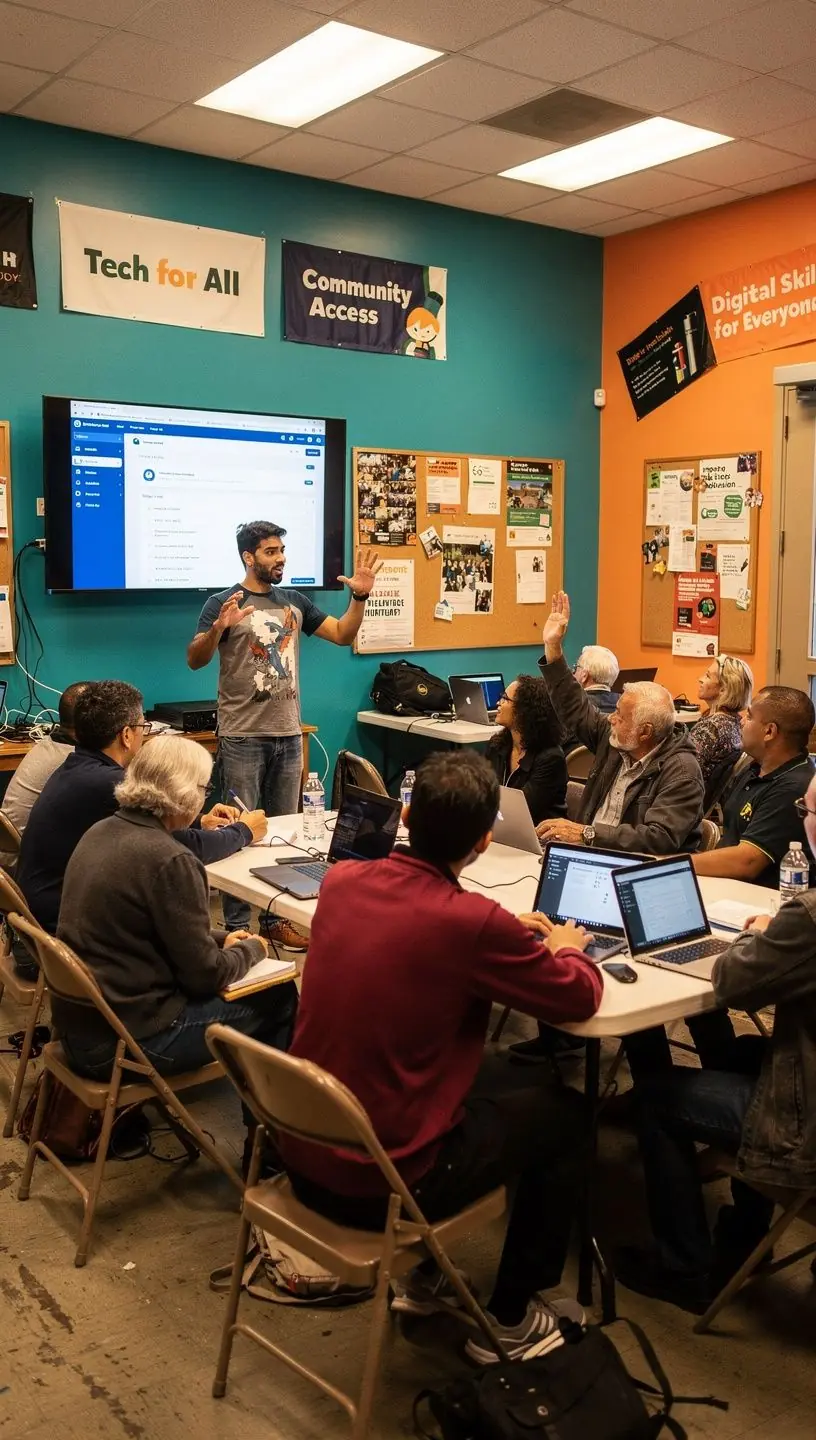 Close-up of hands typing on keyboard with clear step-by-step software tutorial open on a tablet beside.
