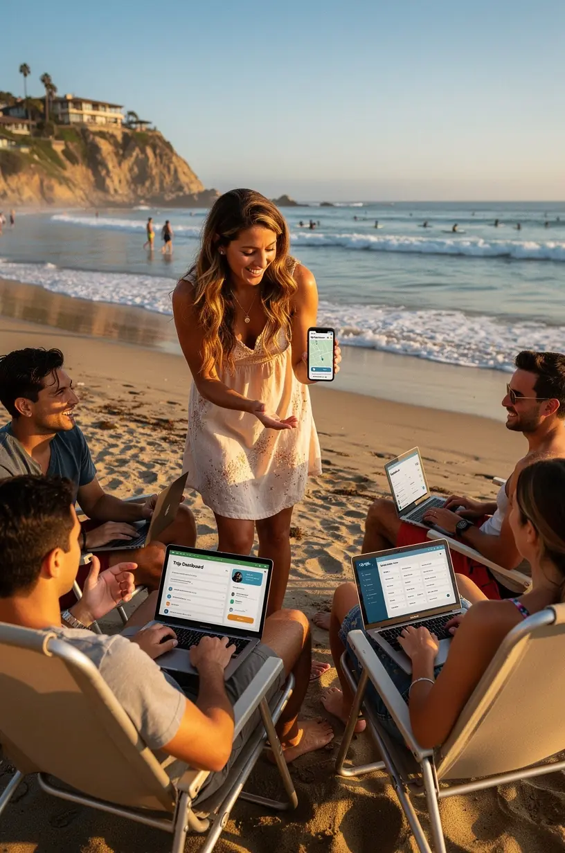 Smiling person reviewing easy-to-understand tech guide printed on paper in a cozy home office.